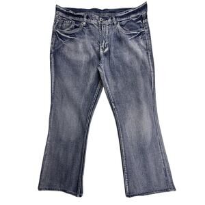 Buffalo David Bitten Jeans Mens 38/40 King Basic Bootcut White Leather Patch